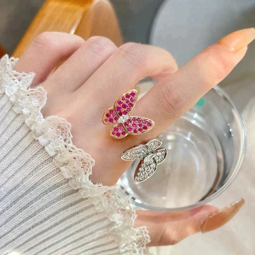 [⭐Veyra]TWIN BUTTERFLY DIAMOND RING