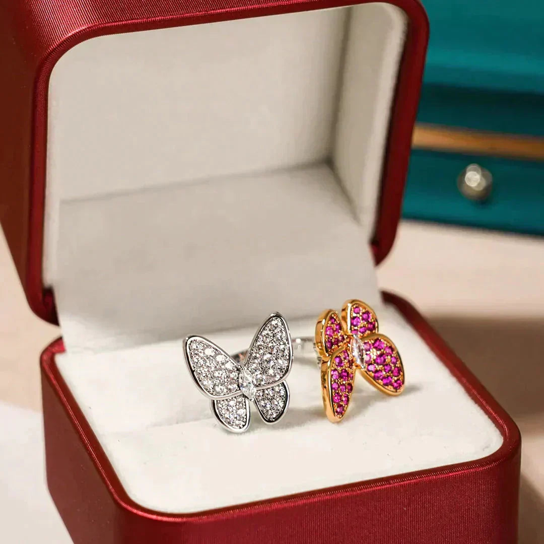 [⭐Veyra]TWIN BUTTERFLY DIAMOND RING