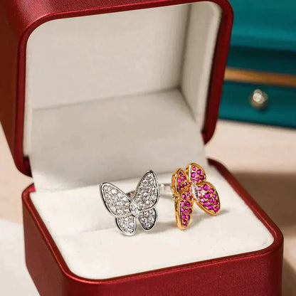 [⭐Veyra]TWIN BUTTERFLY DIAMOND RING
