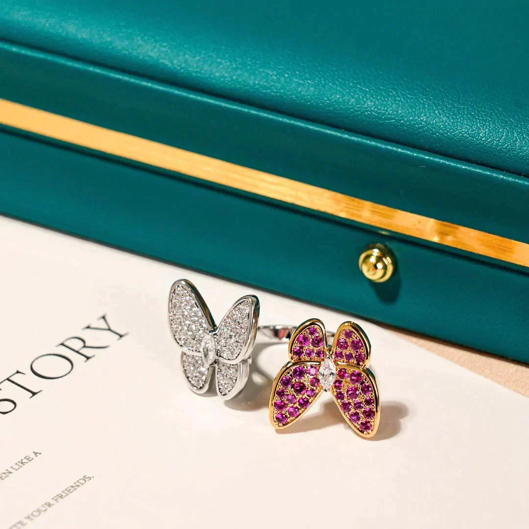 [⭐Veyra]TWIN BUTTERFLY DIAMOND RING