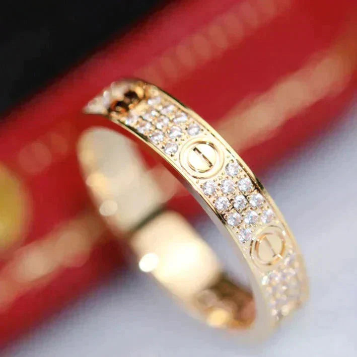 [⭐Veyra]LOVE RING 3.6MM DIAMOND PAVED