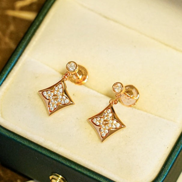 [⭐Veyra]STAR DIAMONDS EARRINGS GOLD