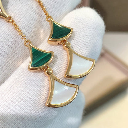 [⭐Veyra]DREAM EARRINGS 3 MOTIFS MALACHITE MOP PINK GOLD