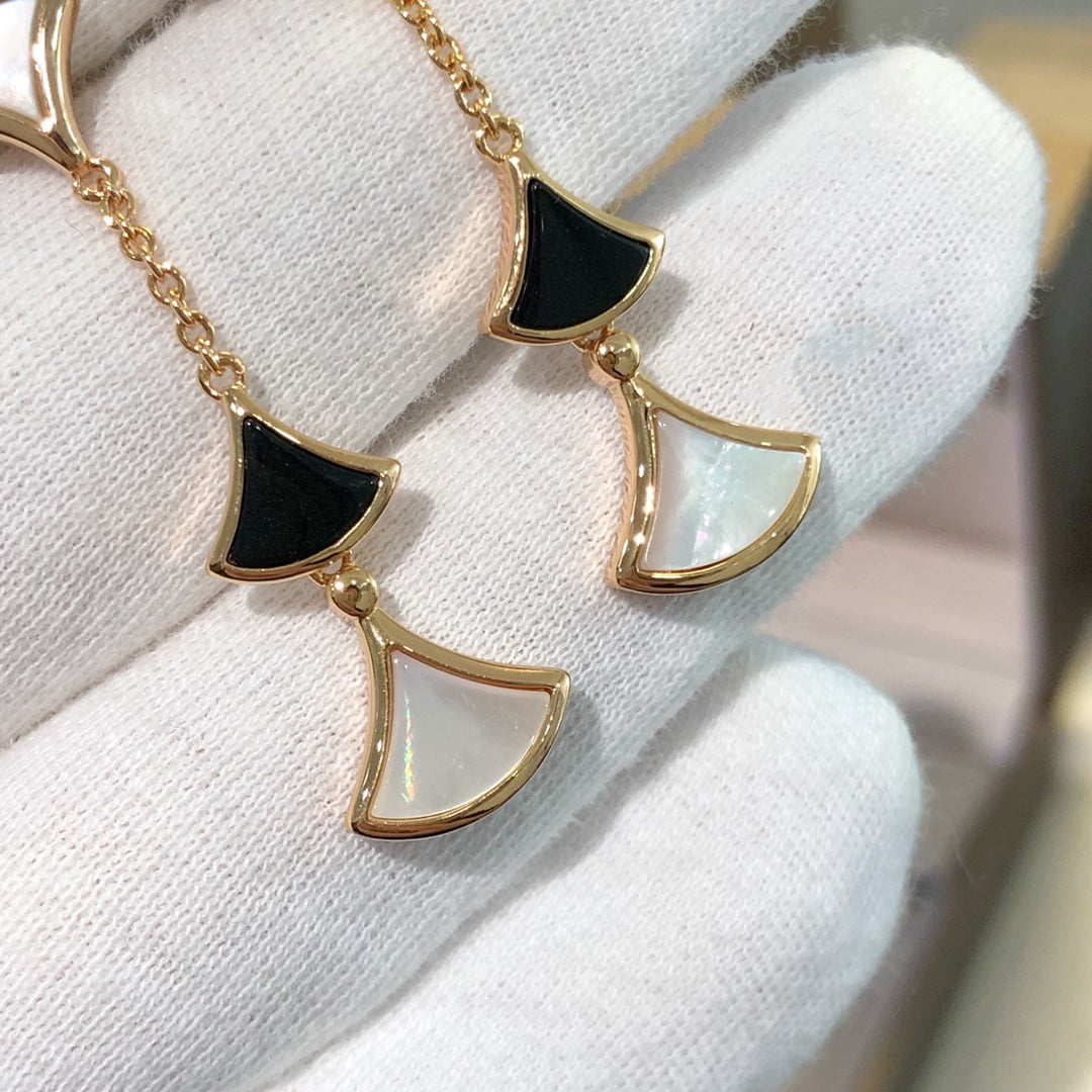 [⭐Veyra]DREAM EARRINGS 3 MOTIFS ONYX MOP PINK GOLD