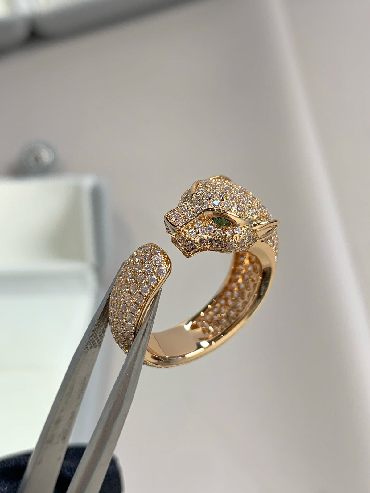 [⭐Veyra]PANTHERE PINK GOLD DIAMOND RING