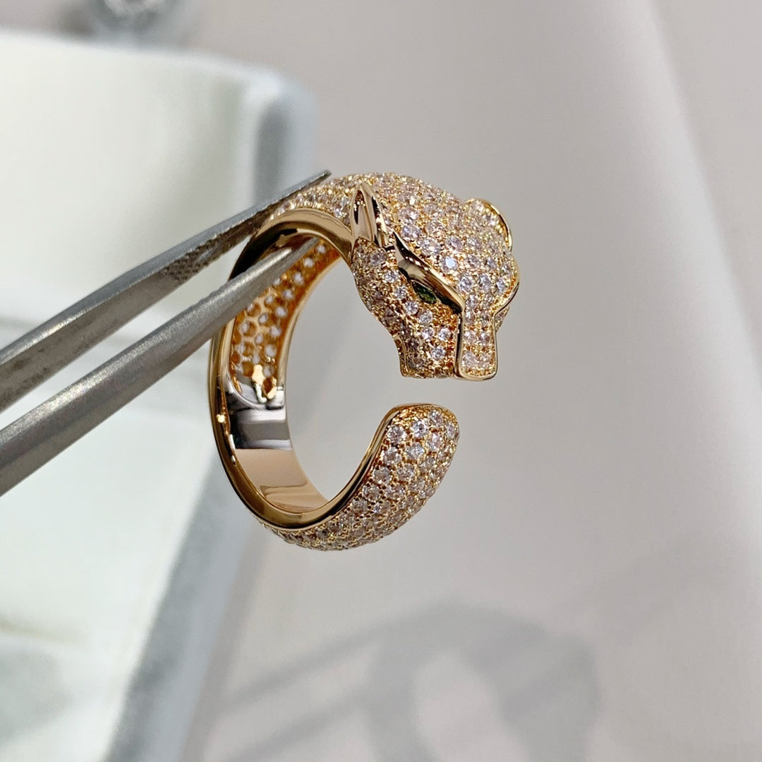[⭐Veyra]PANTHERE PINK GOLD DIAMOND RING
