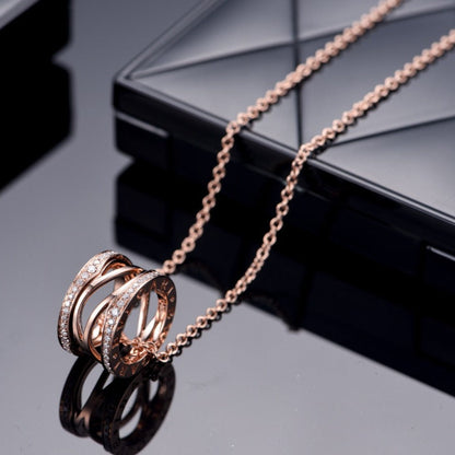 [⭐Veyra]ZERO 1 PINK GOLD DIAMOND OPEN NECKLACE