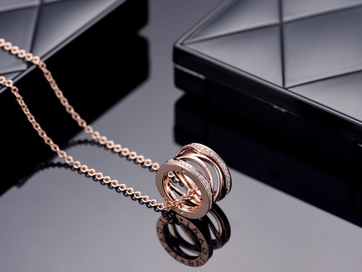 [⭐Veyra]ZERO 1 PINK GOLD DIAMOND OPEN NECKLACE