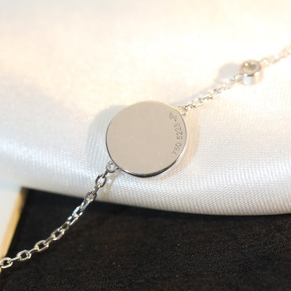 [⭐Veyra]SUN MOTIF PINK MOP SILVER BRACELET