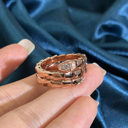 [⭐Veyra]SERPENTS DOUBLE ROW DIAMOND RING