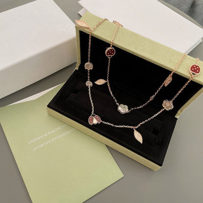 [⭐Veyra]LUCKY SPRING 15 MOTIFS ROSE GOLD NECKLACE