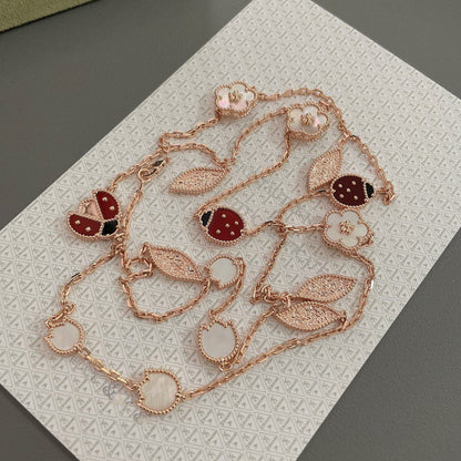 [⭐Veyra]LUCKY SPRING 15 MOTIFS ROSE GOLD NECKLACE