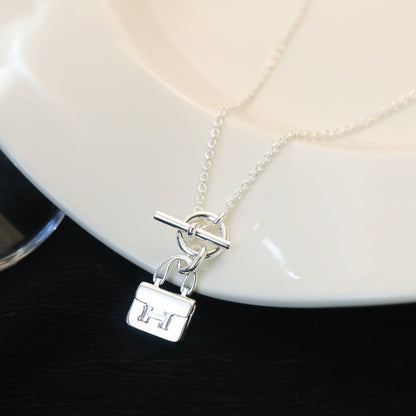 [⭐Veyra]POP H PEDANT SILVER NECKLACE