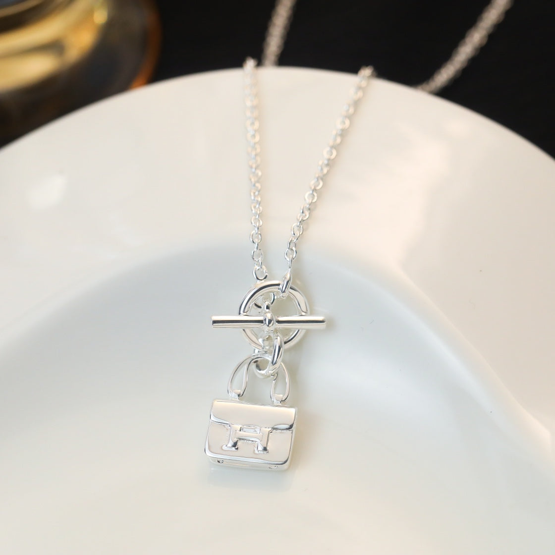 [⭐Veyra]POP H PEDANT SILVER NECKLACE