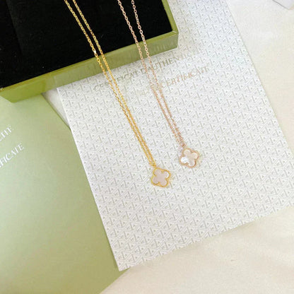 [⭐Veyra]CLOVER MINI 9.5MM WHITE MOTHER-OF-PEARL NECKLACE