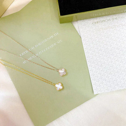 [⭐Veyra]CLOVER MINI 9.5MM WHITE MOTHER-OF-PEARL NECKLACE