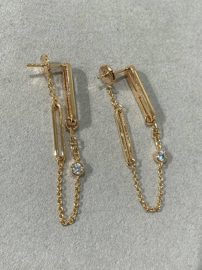 [⭐Veyra]CHAINE CHAOS DIAMOND DROP EARRINGS