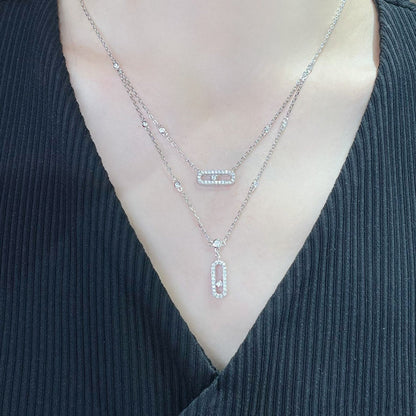 [⭐Veyra]MOVE 2 ROW DIAMOND NECKLACE