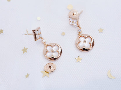[⭐Veyra]STAR AND SUN PINK GOLD MOP DROP EARRINGS