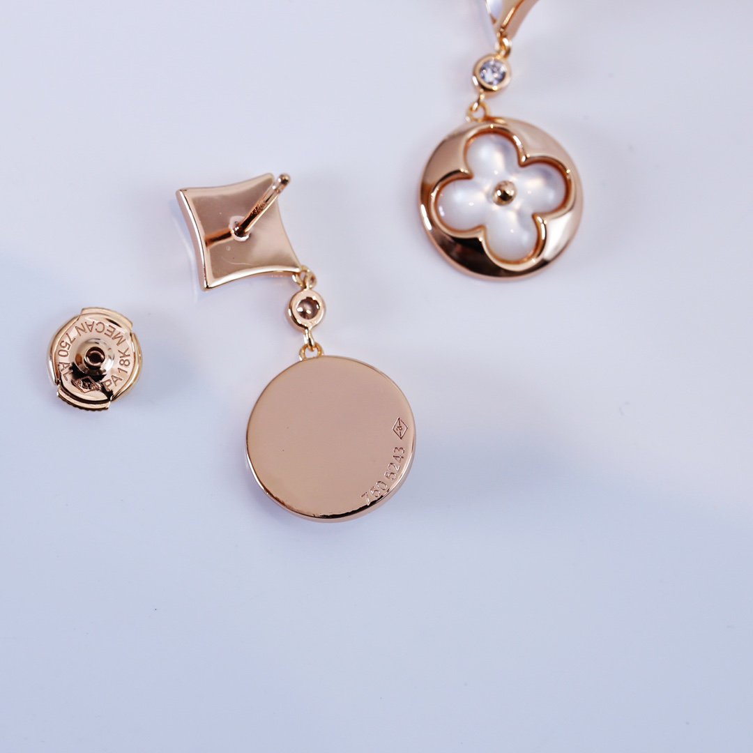 [⭐Veyra]STAR AND SUN PINK GOLD MOP DROP EARRINGS