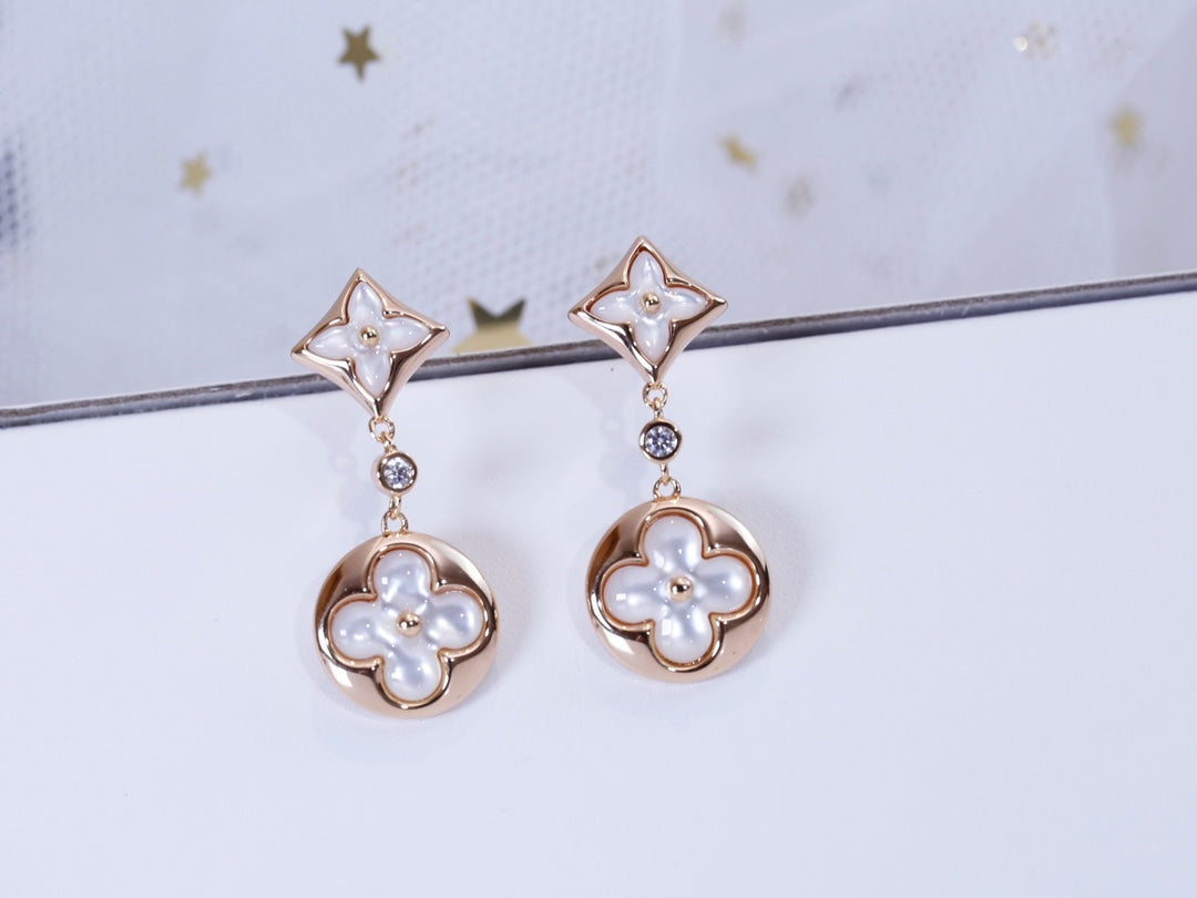 [⭐Veyra]STAR AND SUN PINK GOLD MOP DROP EARRINGS
