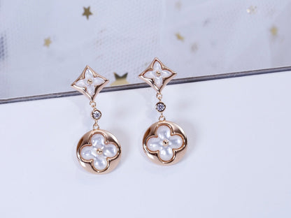 [⭐Veyra]STAR AND SUN PINK GOLD MOP DROP EARRINGS