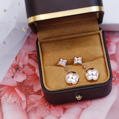 [⭐Veyra]STAR AND SUN PINK GOLD MOP DROP EARRINGS
