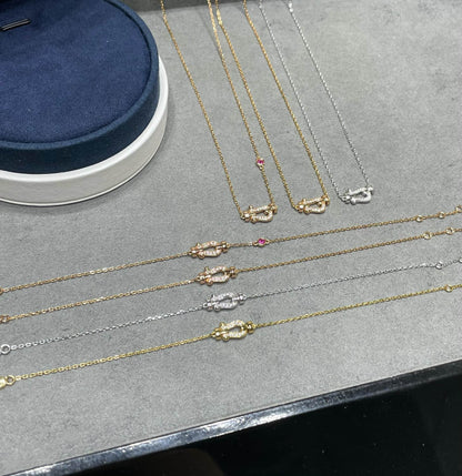[⭐Veyra]FORCE 10 DIAMOND PINK GOLD NECKLACE