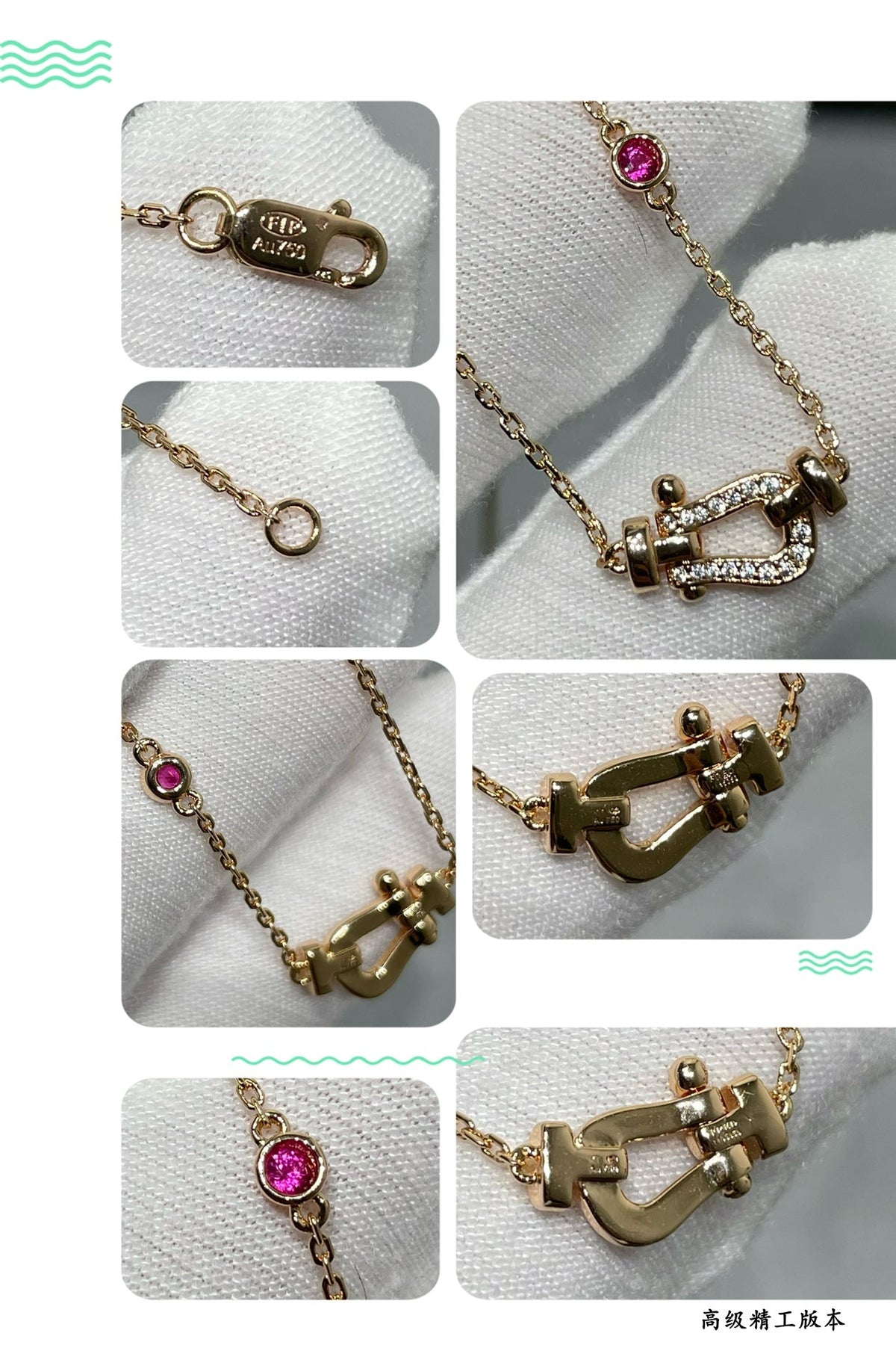 [⭐Veyra]FORCE 10 DIAMOND PINK GOLD NECKLACE