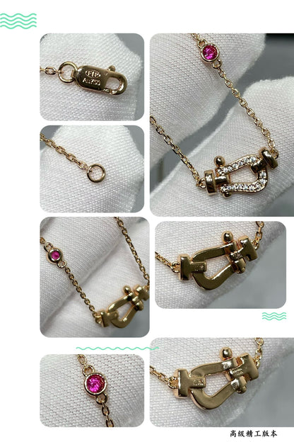 [⭐Veyra]FORCE 10 DIAMOND PINK GOLD NECKLACE