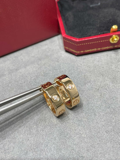 [⭐Veyra]LOVE 5.5MM 1 DIAMOND EARRINGS