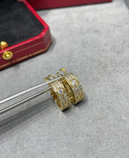 [⭐Veyra]LOVE 5.5MM DIAMOND PAVED EARRINGS