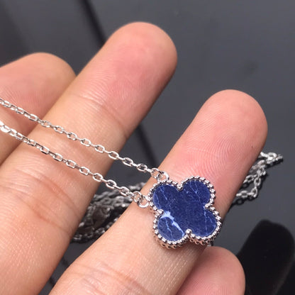 [⭐Veyra]CLOVER PIETERSITE SILVER LONG NECKLACE