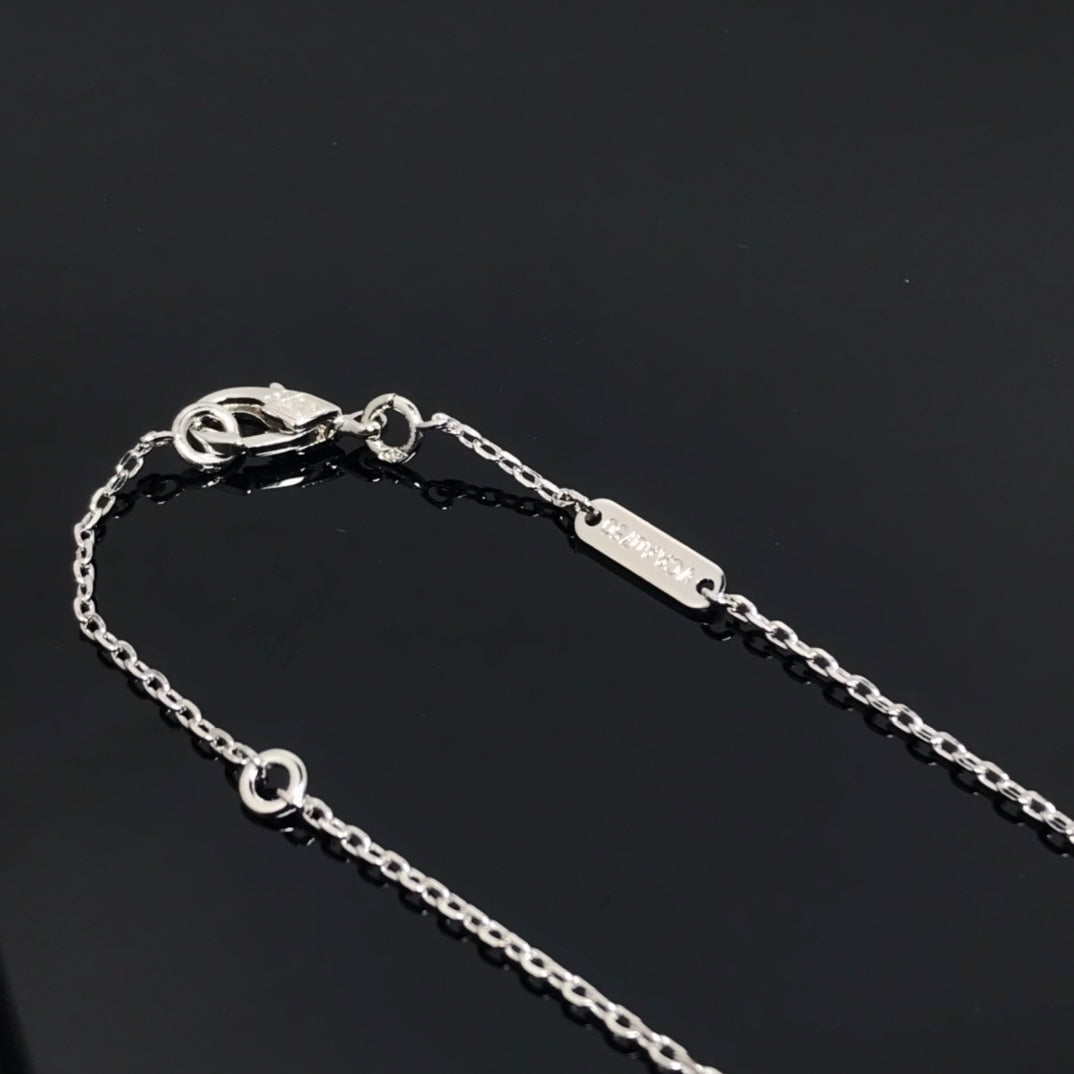[⭐Veyra]CLOVER PIETERSITE SILVER LONG NECKLACE