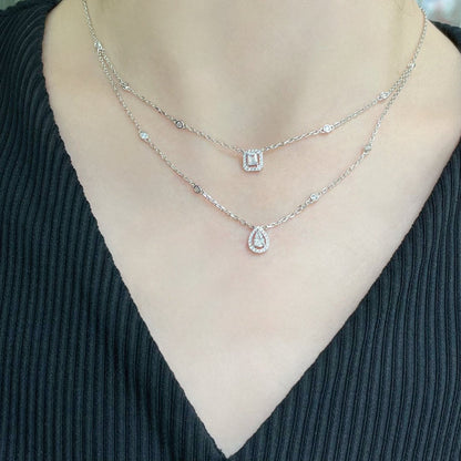 [⭐Veyra]MY TWIN 2 ROW DIAMOND NECKLACE