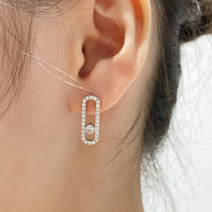 [⭐Veyra]MOVE UNO STUD DIAMOND PAVED EARRINGS