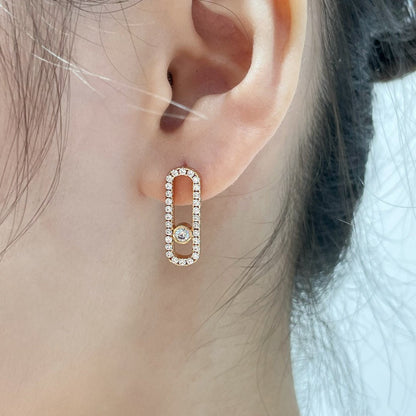 [⭐Veyra]MOVE UNO STUD DIAMOND PAVED EARRINGS