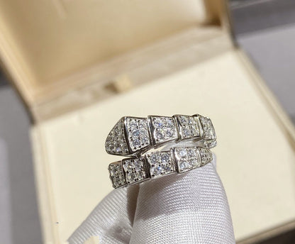 [⭐Veyra]SERPENTI RING SILVER DIAMOND PAVED