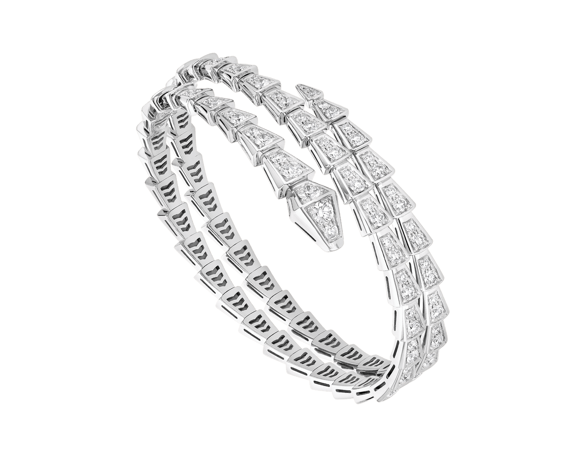 [⭐Veyra]SERPENTI BRACELET SILVER DIAMOND DOUBLE ROW