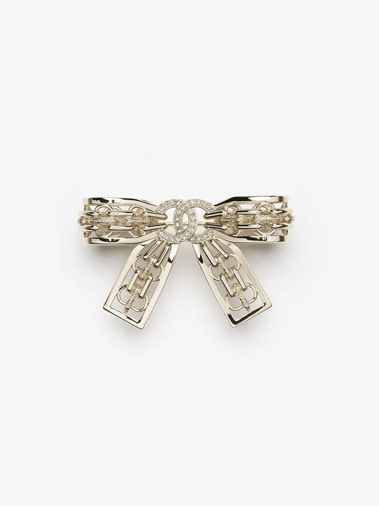 [⭐Veyra]25K Hollow Bow Brooch
