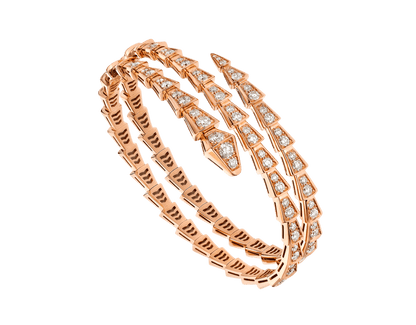 [⭐Veyra]SERPENTI BRACELET PINK GOLD DIAMOND DOUBLE ROW