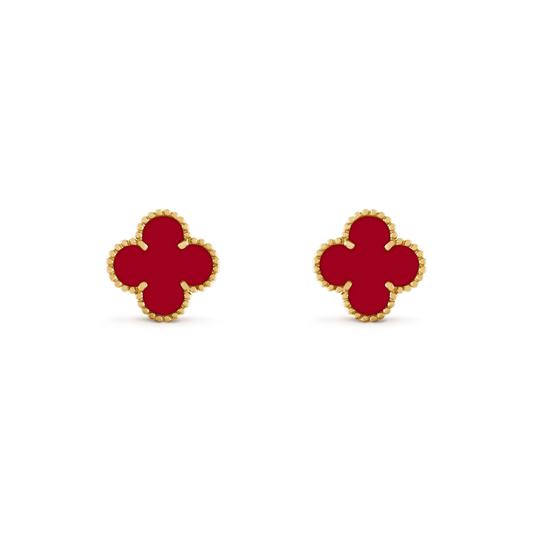 [⭐Veyra]CLOVER MEDIUM 1 MOTIFS CARNELIAN  EARRINGS
