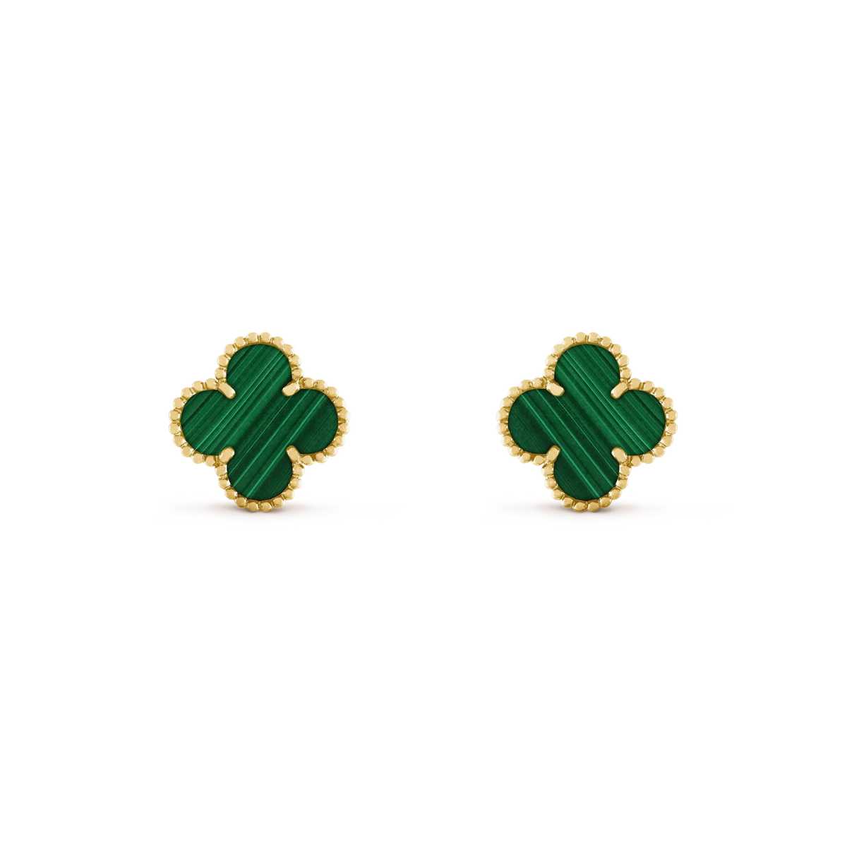 [⭐Veyra]CLOVER MEDIUM 1 MOTIFS MALACHITE  EARRINGS