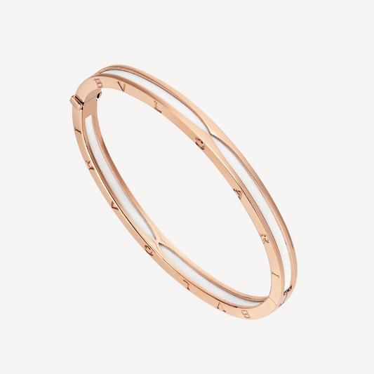 [⭐Veyra]ZERO 1 PINK GOLD WITH WHITE CERAMIC BRACELET