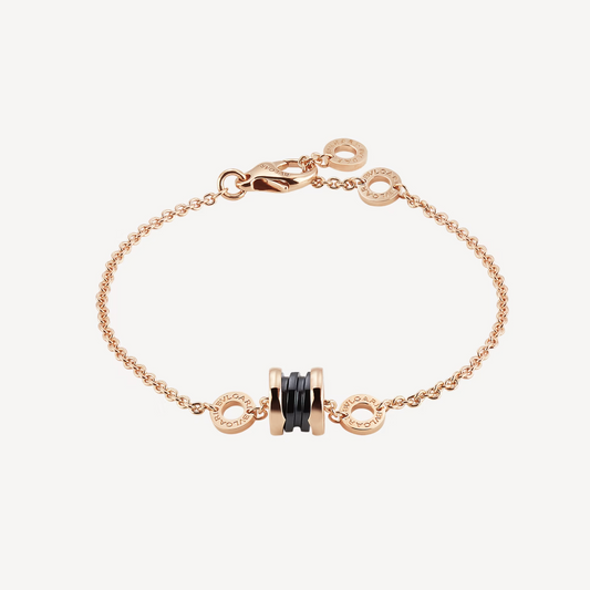 [⭐Veyra]ZERO 1 SOFT PINK GOLD AND BLACK CERAMIC BRACELET