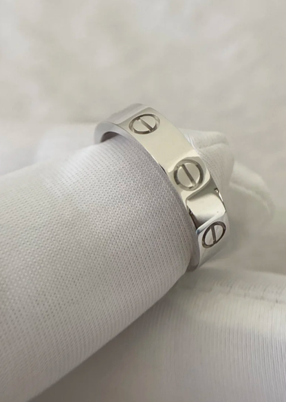 [⭐Veyra]LOVE RING 4MM 1 DIAMOND SILVER