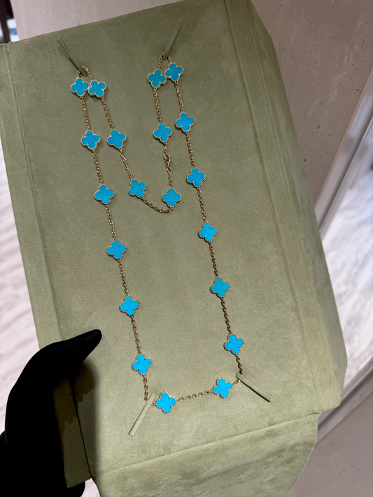 [⭐Veyra]CLOVER 20 MOTIFS TURQUOISE GOLD