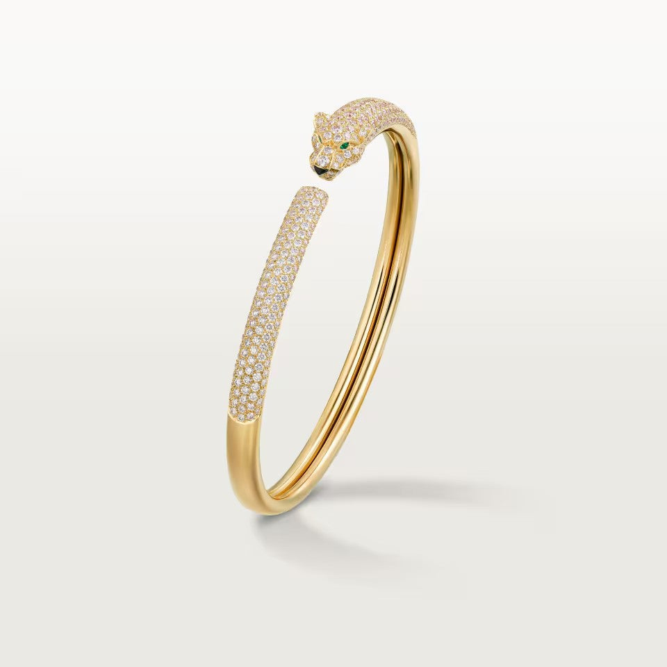 [⭐Veyra]PANTHERE FULL DIAMOND OPEN BRACELET