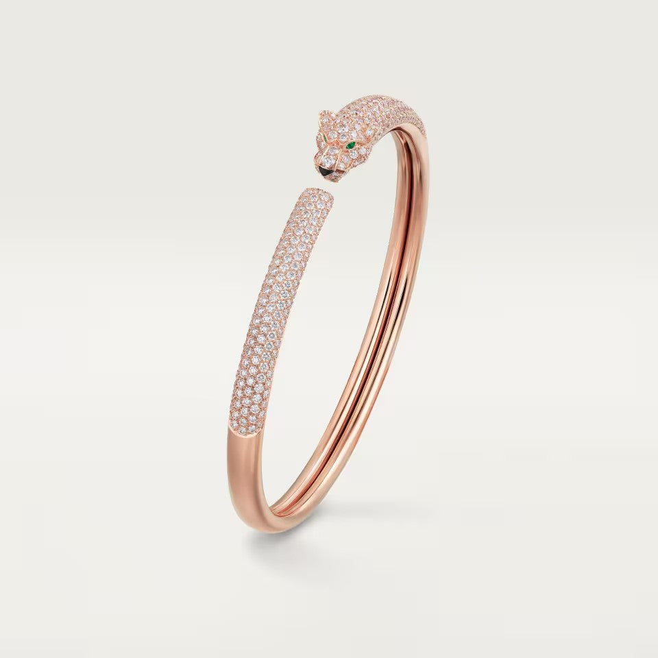 [⭐Veyra]PANTHERE FULL DIAMOND OPEN BRACELET