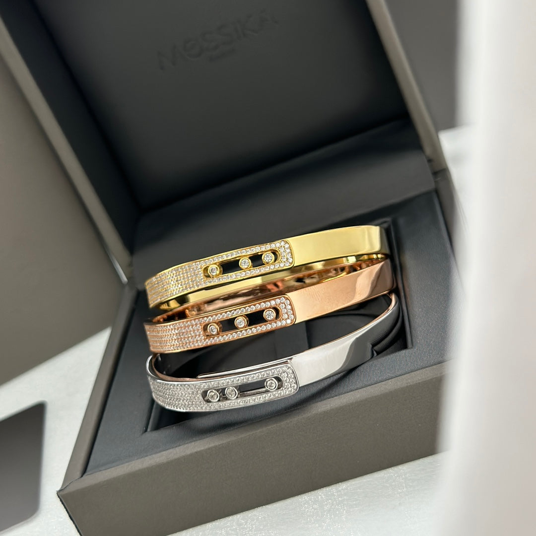[⭐Veyra]Move Noa Rose Gold Pavé Diamond Bangle Bracelet